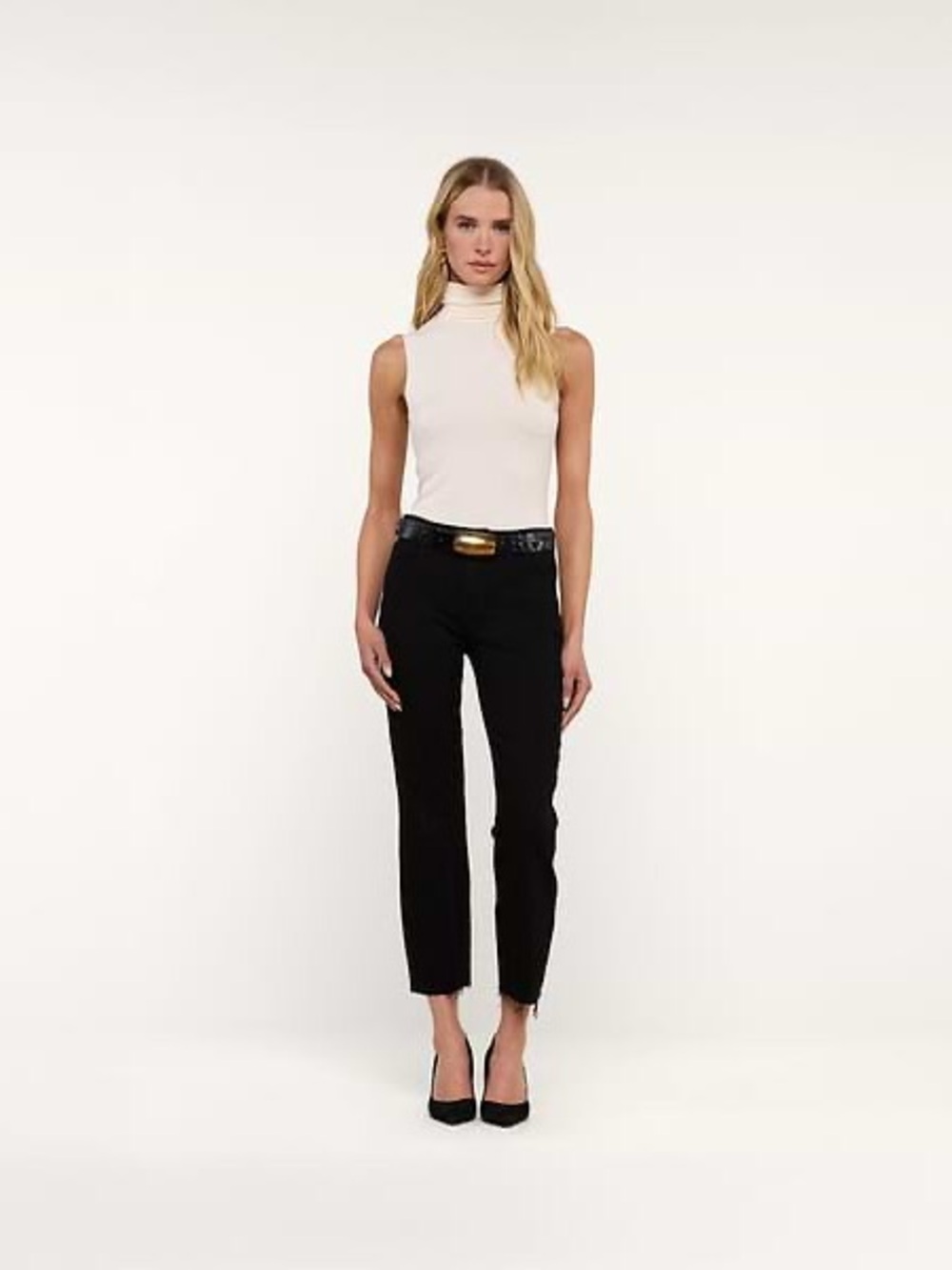 L’AGENCE Sada Slim-Leg Cropped Black Jeans Size 30